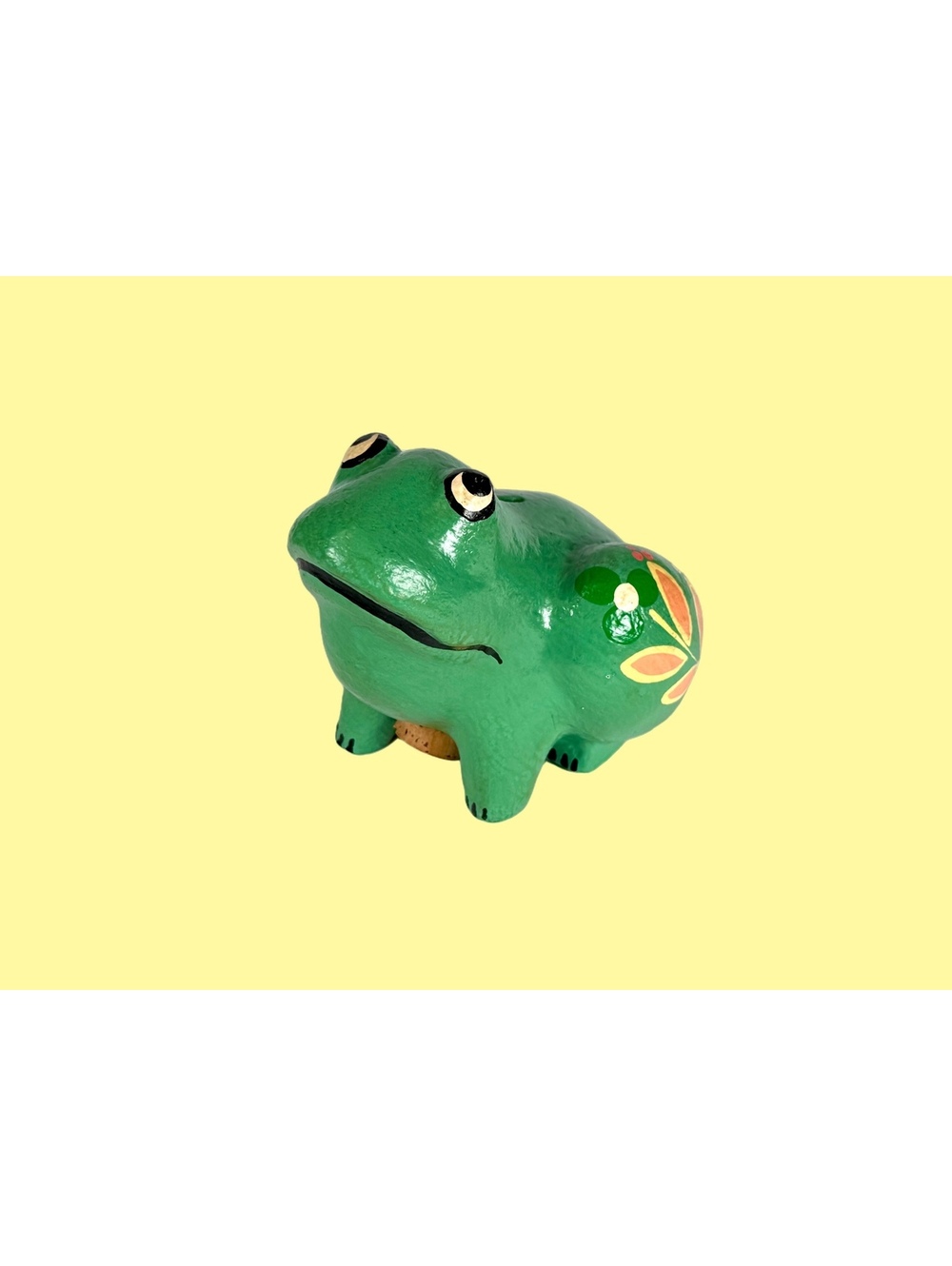 Vintage Roger Regnier Papier Mache Frog Coin Bank Hand Painted Quebec Folk Art
